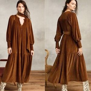 Brown Velvet Maxi Dress